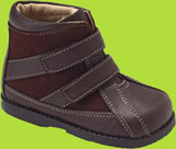 See Kai Run Rocky Brown Leather and Suede Boot w/Dbl. Straps 