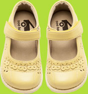See Kai Run Shari Lemon Yellow Mary Jane w/Flowers