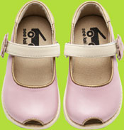 See Kai Run Talia Pink Peep Toe w/Gold Pipping