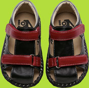 Theodore Black and Red Children's Sandals