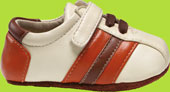 Alec Cream Shoe with Brown and Orange Stripes