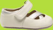 Francis White Shoe with Silver Criss Cross and Velcro Strap