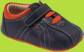 Jasper Navy Shoe with Orange Accents by See Kai Run smaller