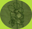 Embroidery Close Up from Army Green Bubble Dress