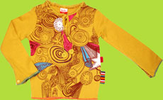 Shilav Printed Long Sleeve Shirt with Crochet Ties