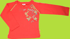 Shilav Wonderland Framboise Long Sleeve Shirt with Flower Screenprint