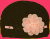 Buds and Bows Kendall Brown/Pink Crochet Hat with Removable Hair Clip