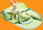 Zutano Celery/Celery Multi Stripe Cozie Blanket