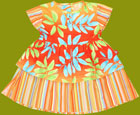 Clayeux aloha print stripe dress
