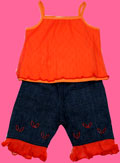 Clayeux Soleiado Tull Top and Denim Short Set