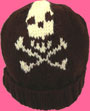 Hand Knit Skull and Crossbones Hat