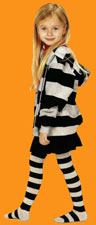 Country Kids Grey and Black Stripe Tights