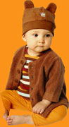 Zutano Cotton Sherpa Chocolate Fleece Hat 