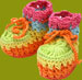 Hand and Heart Hand Crocheted Booties