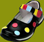Pippytoes Black Mary Janes with Colorful Dots