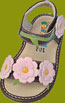 Squeaker Sneaker Brown and Pink Flower Sandal
