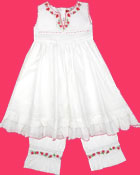 Sweet Potatoes Embroidered Petticoat and Bloomers