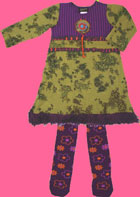 Zaza Couture Salome Floral Dress and Tights