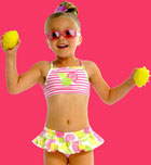 le top lemonade girl skirted tankini