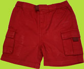 Tangerine Dark Red Chino Shorts with Side Pockets and Elastic Waist