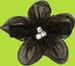 Black Jillian Organza Flower Hair Clip