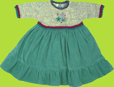 Victoria Kids Dutch Blue Coruroy Belissima Dress