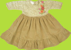 Victoria Kids Light Beige Corduroy Bellissima Dress