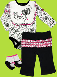 Vitamins Baby Butterfly Flirt 4 Piece Pant Set 