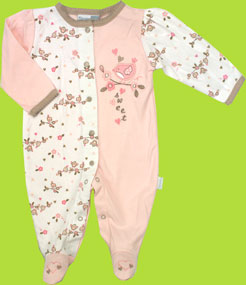 Vitamins Baby Sweet Love Bird Footed Coverall 