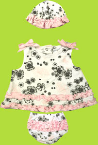 Vitamins Baby Floral Print 3 Pc. Diaper Set