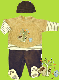 Vitamins Baby Nature Baby 3 Piece Velour Set