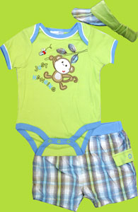 Vitamins "Just Hanging" Shorts, Onesie and Visor 