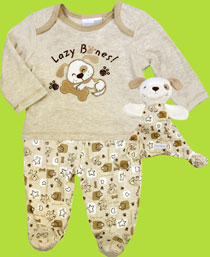 Baby Lazy Bones 2 Pc. Set with matching Toy 