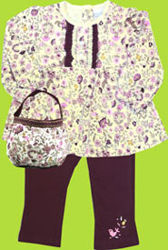 Kids Birds and Flowers Set w/Purse 