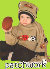 Young Colors Patchwork Sports Hand Knit Sweater