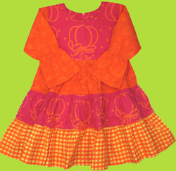 Young Colors "Pumpkins" Tiered Peasant Dress