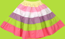 Young Colors Pastel Patchwork Six Tiered Skirt