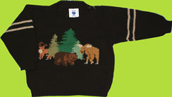 Young Colors "Black Bear" Crew Neck Sweater
