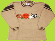 Young Colors Patchwork Sports Hand Knit Sweater