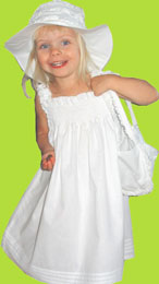 Young Colors White Sweets Smocked Dress and Vintage Ruffled Hat