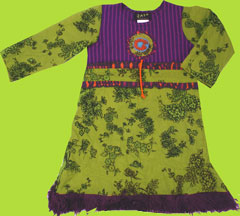 ZaZaCouture Green and Purple Salome Floral Dress