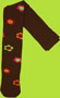 ZazZaza Couture Chocolate Teresa Tights with Flowers