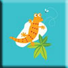 Zutano Leaping Lizards "Lizard" screen print