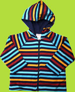 Zutano Toddler Bold Stripe Navy Reversible Zip Hoodie