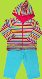 Zutano Toddler Super Multistripe Reversible Zip Hoodie
