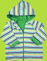 Zutano Toddler Beach Stripe Reversible Zip Hoodie Jacket