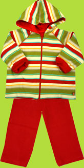 Moss/Redd Multistripe Reversible Zip Hoodie