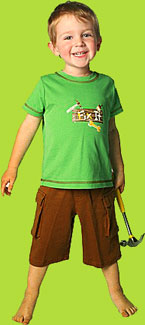 Zutano Amis Tools "Fix It" Apple Short Sleeve Toddler Tee and Chocolate Cargo Shorts