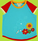 Zutano Collectibles Pool Blue Flower Power Contour Shirt