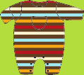 Zutano Chocolate 5 Color Stripe Coverall